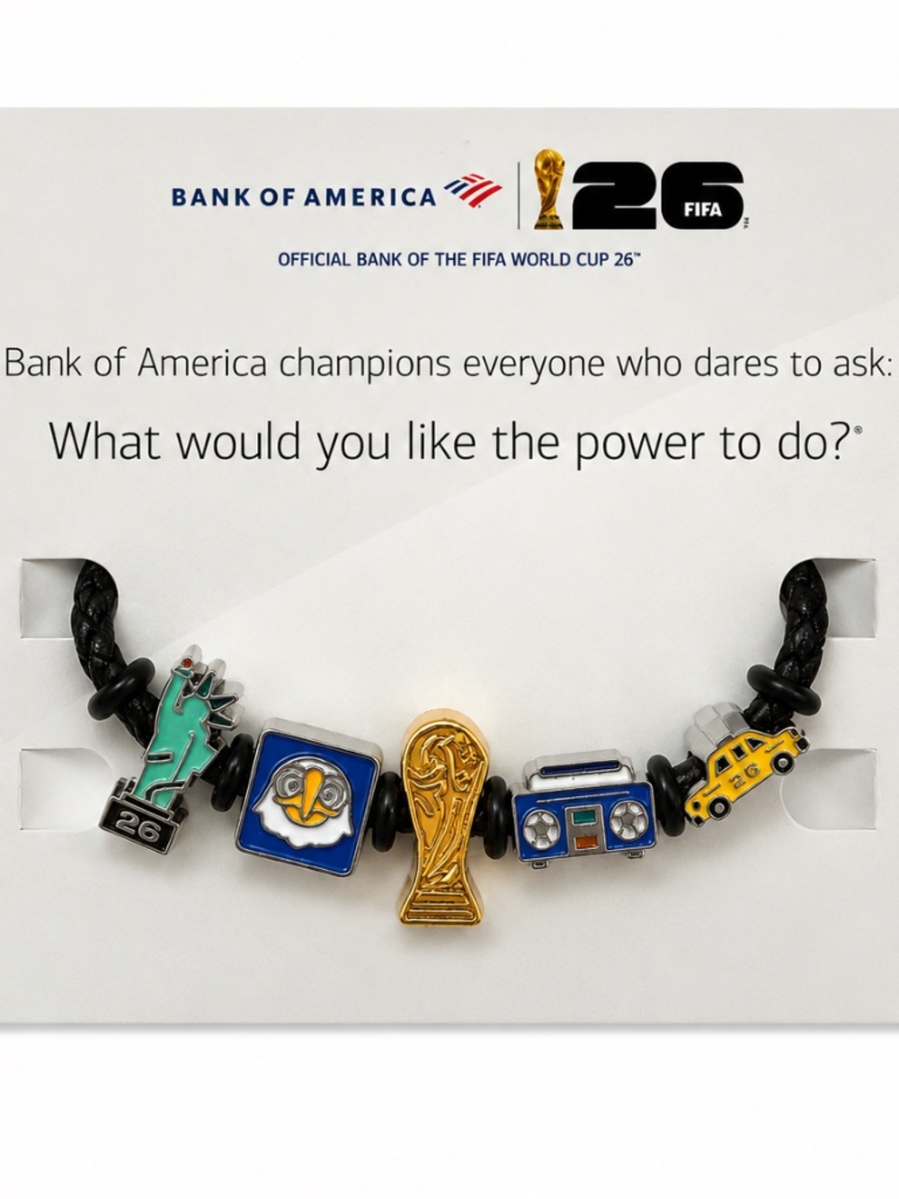 Bank of America FIFA World Cup 2026 Charm Bracelet Exclusive NYC Statue Liberty